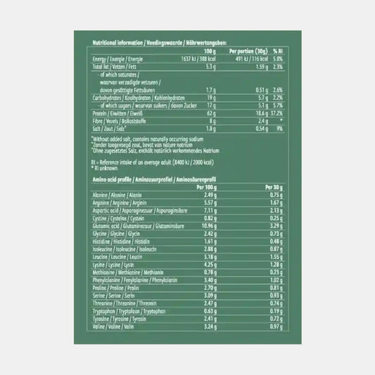 noordcode organic plant protein etiket