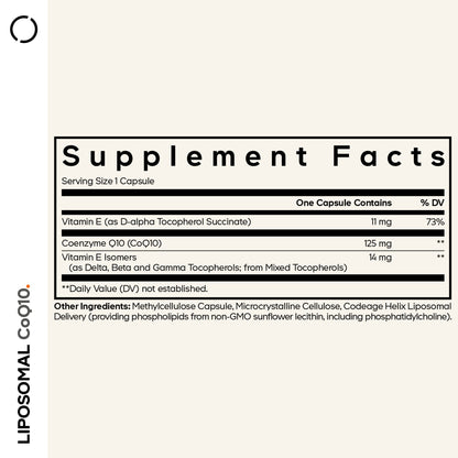 Codeage Liposomal CoQ10 Capsules - supplement facts