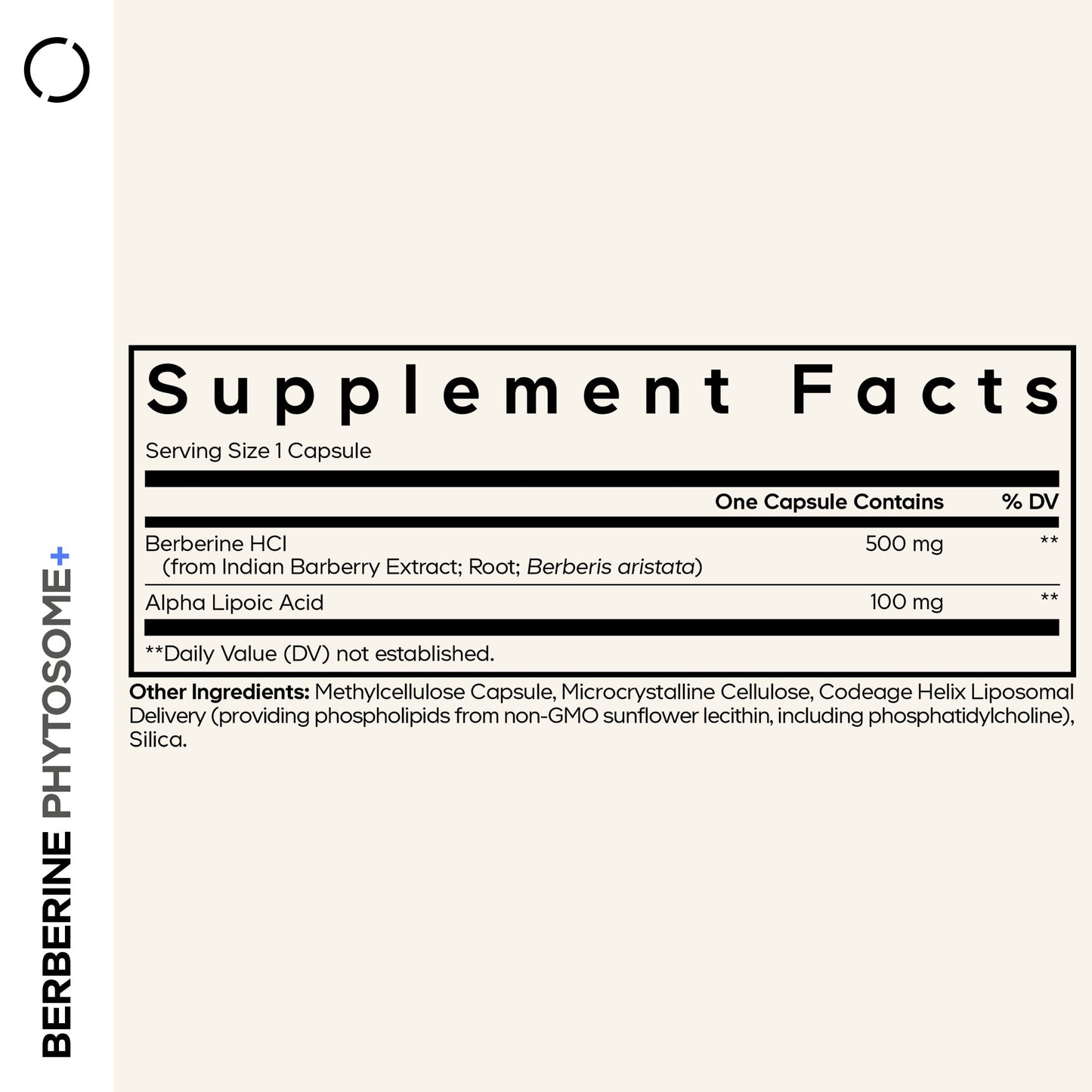 Codeage Berberine Phytosome+ Capsules - supplement facts