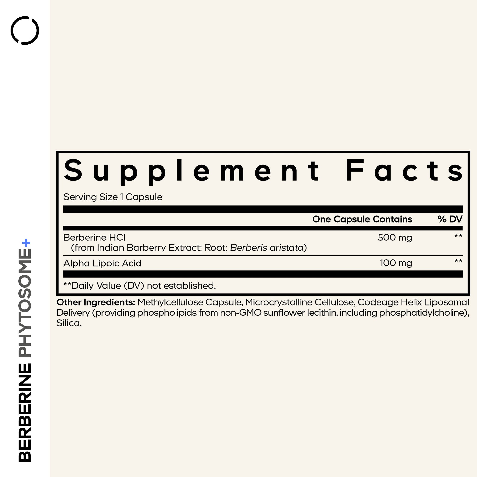 Codeage Berberine Phytosome+ Capsules - supplement facts
