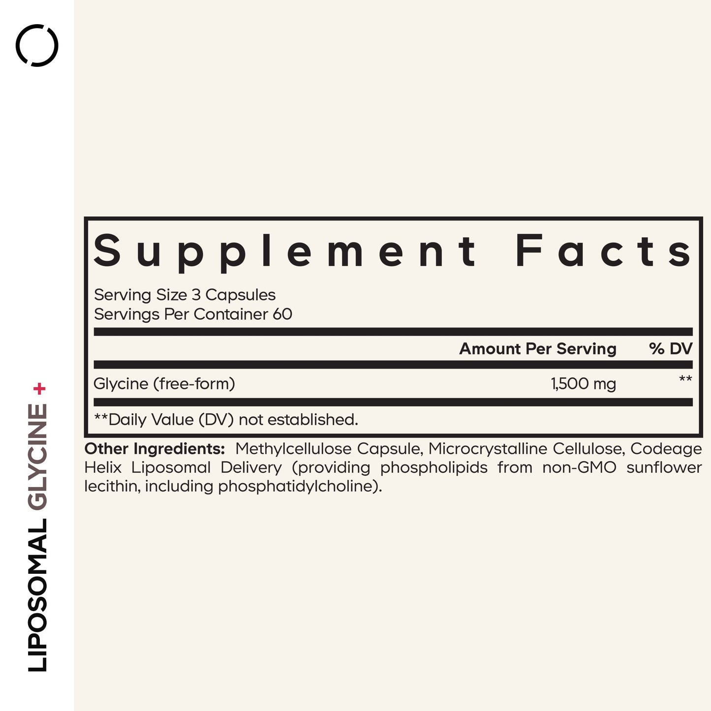 Codeage Liposomal Glycine Capsules - supplement facts