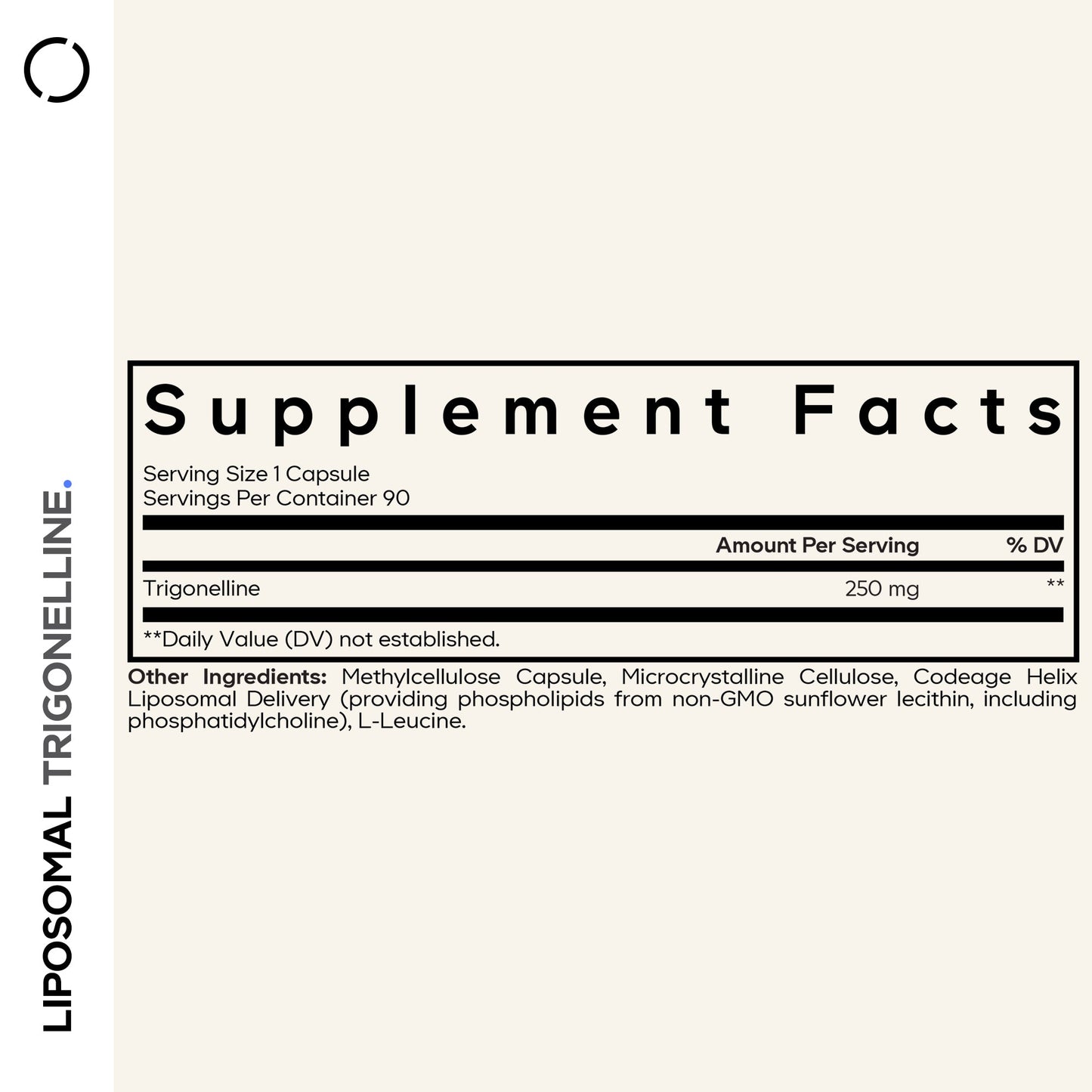 Codeage Liposomal Trigonelline Capsules - supplement facts