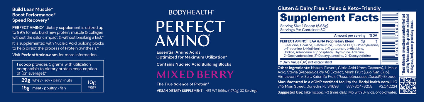 bodyhealth perfect amino mixed berry etiket ingrediënten