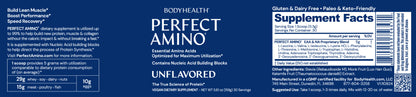 bodyhealth perfect amino unflavored etiket ingrediënten