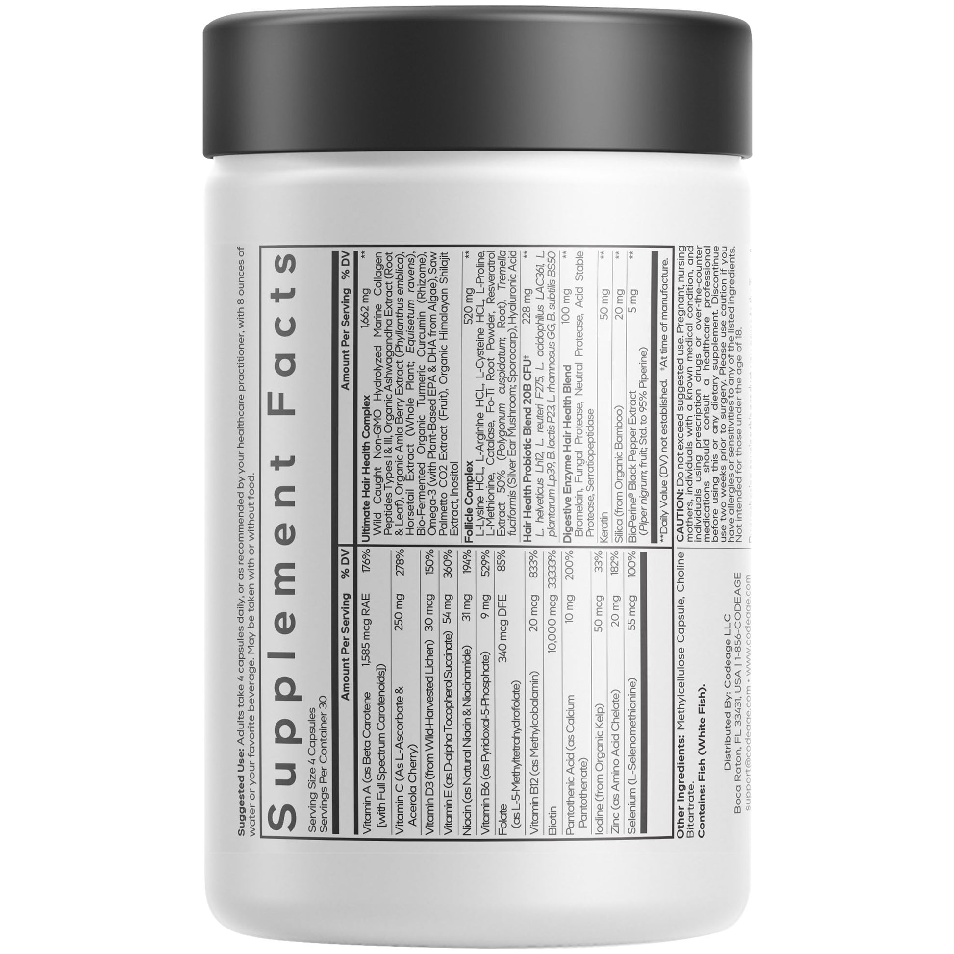 codeage hair vitamins etiket