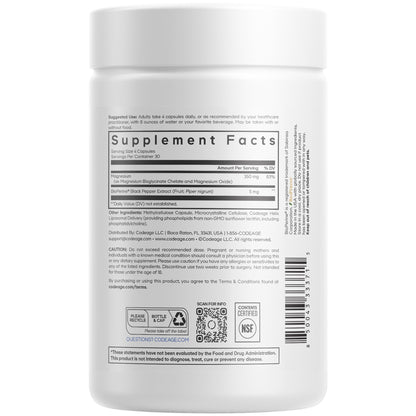 liposomal magnesium glycinate codeage supplement facts etiket