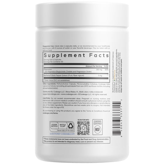 liposomal magnesium glycinate codeage supplement facts etiket