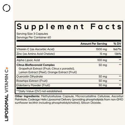 liposomal vitamin c 1500mg capsules ingrediënten