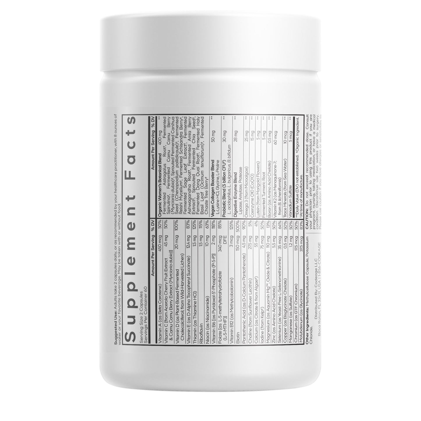 women's fermented multivitamin codeage supplement facts